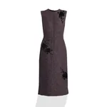 Erdem Floral Embroidered Wool Sleeveless Midi Dress