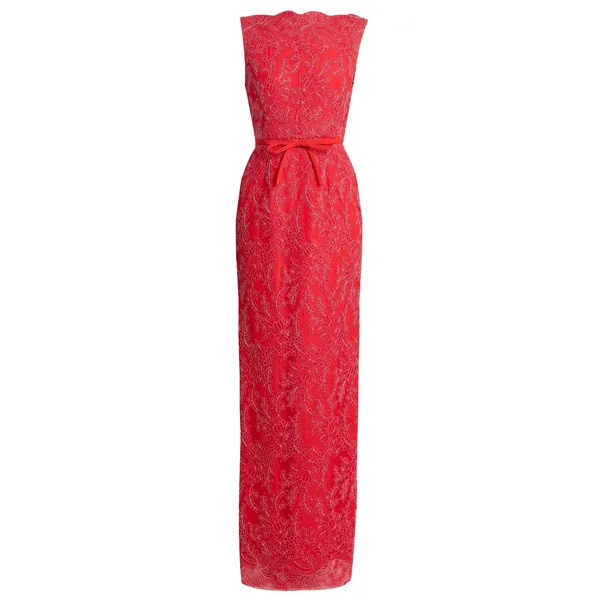 Erdem Floral Lace Tulle Sleeveless Gown