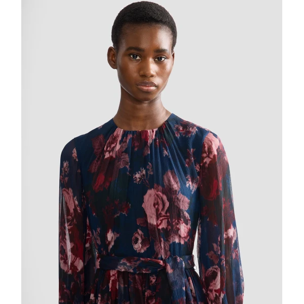 Erdem Floral Silk Creponne Long Sleeve Gown - Dresses - British Romantic Luxury at Coveti