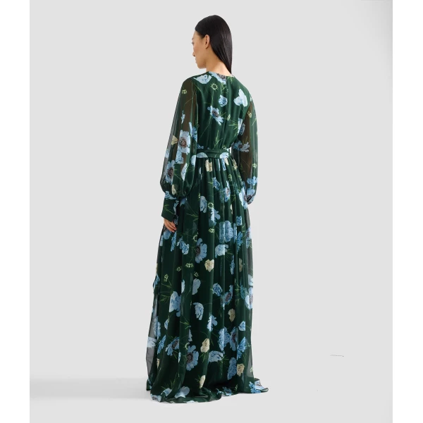 Erdem Floral Silk Voile Long Sleeve Gown - Dresses - British Romantic Luxury at Coveti
