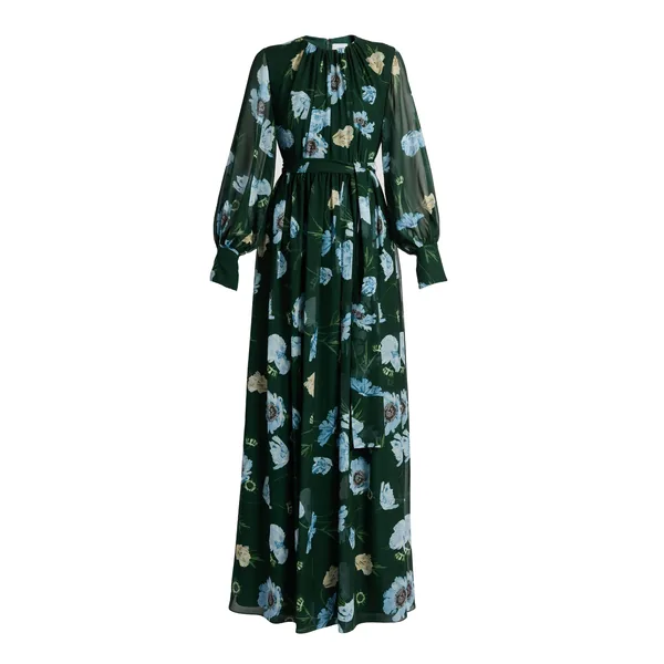 Erdem Floral Silk Voile Long Sleeve Gown - Dresses - British Romantic Luxury at Coveti