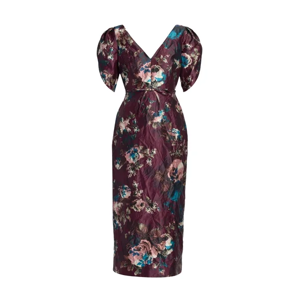 Erdem Floral Textured Satin Midi Dress - Dresses - British Romantic Luxury at Coveti