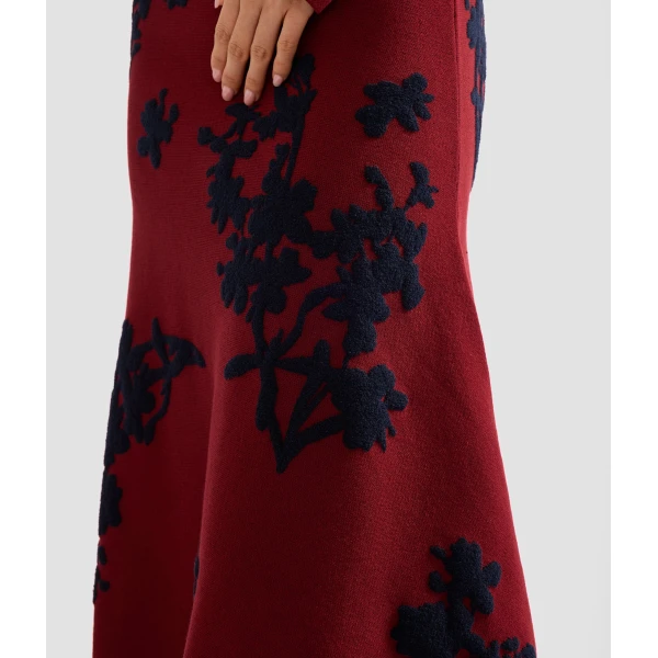 Erdem Jacquard Long Sleeve Midi Knit Dress - Dresses - British Romantic Luxury at Coveti