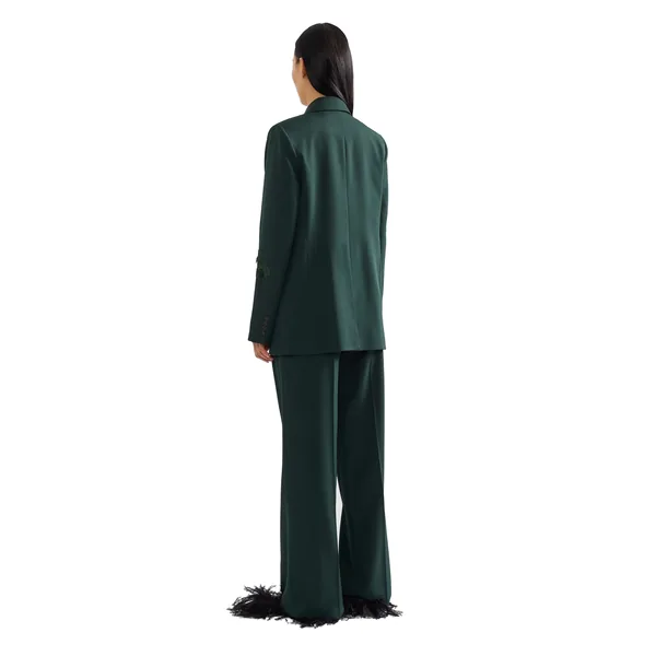 Erdem Pleatable Wool Single Breasted Blazer, view 2