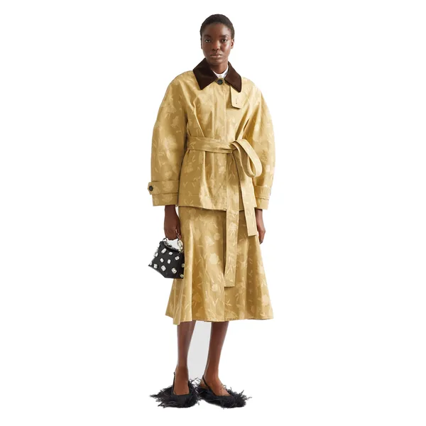 Erdem Poppy Cotton Jacquard Fluted Midi Skirt, view 6