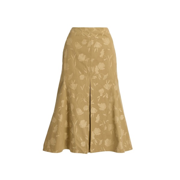 Erdem Poppy Cotton Jacquard Fluted Midi Skirt