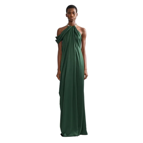 Erdem Satin Seersucker Draped Gown, view 2