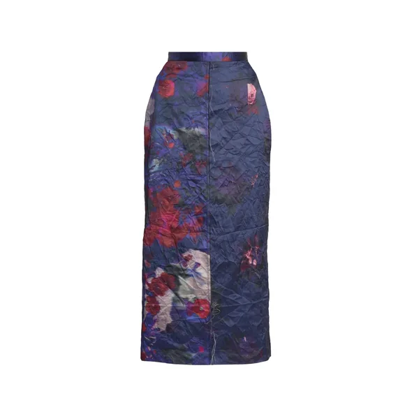 Erdem Textured Satin Pencil Skirt