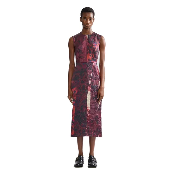 Erdem Textured Satin Sleeveless Midi Dress, view 2