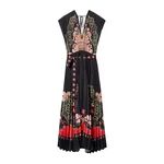 La Double J Accordion Dress in Cornucopia Placée Black