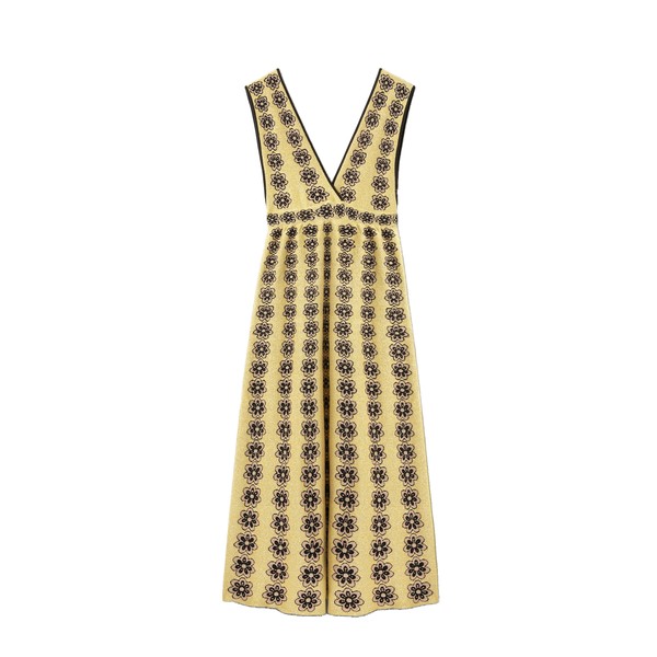 La Double J Caper Dress in Multicolor Gold & Pink