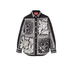 La Double J Iris Shirt Jacket in Mix Tiles Placée Black