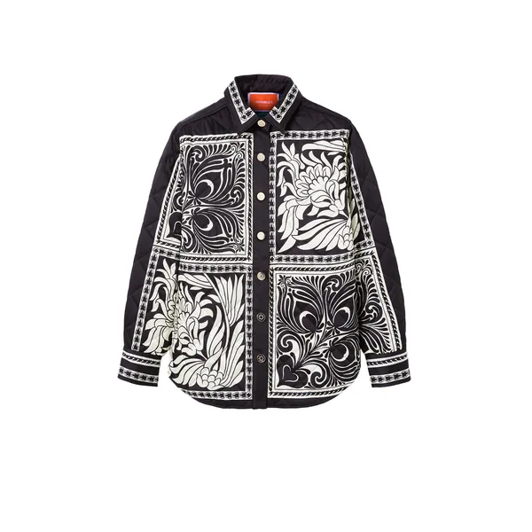 La Double J Iris Shirt Jacket in Mix Tiles Placée Black