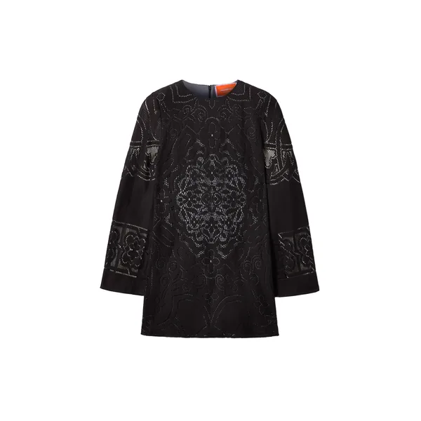 Lacey Mini Supreme Swing Dress in Solid Black