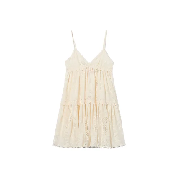 Lacey Nymph Mini Dress in Solid Ivory