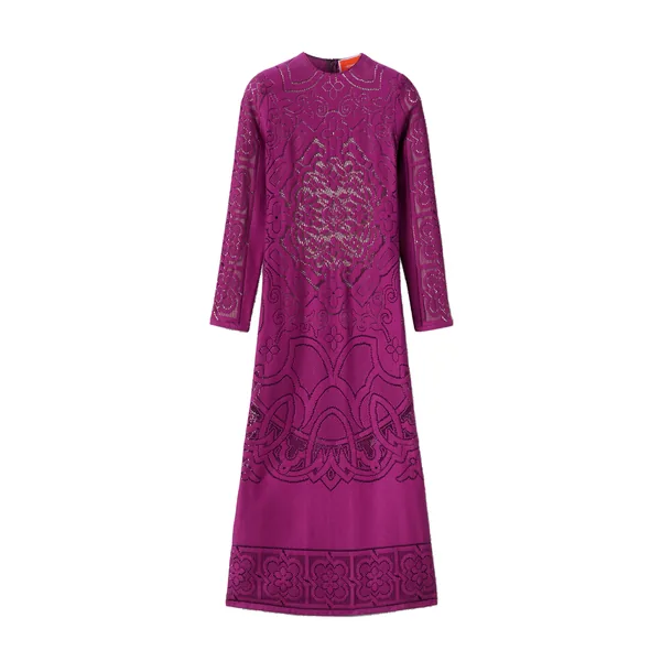 Lacey Swing Dress in Solid Purple