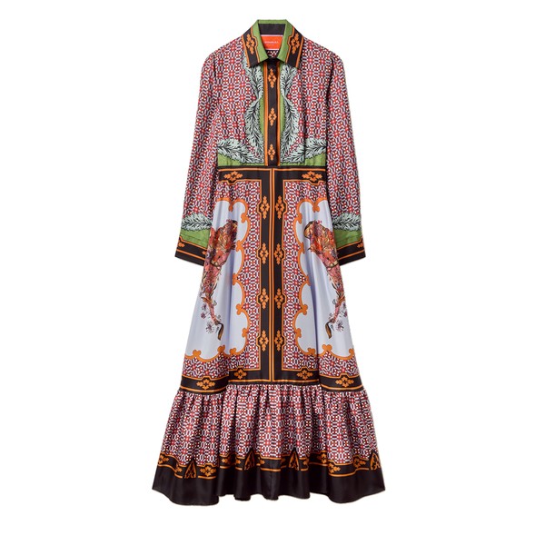 La Double J Long Sleeves San Pietro Dress in Mariposa Placée Celeste
