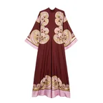 La Double J Magnifico Dress in Kells Swirl Placée Burgundy