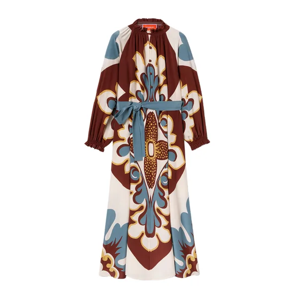Midi Cerere Shirt Dress in Palazzo Placée Chocolate