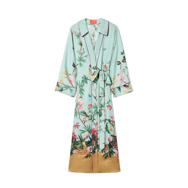 Midnight Dress in Zooflora Placée Light Blue