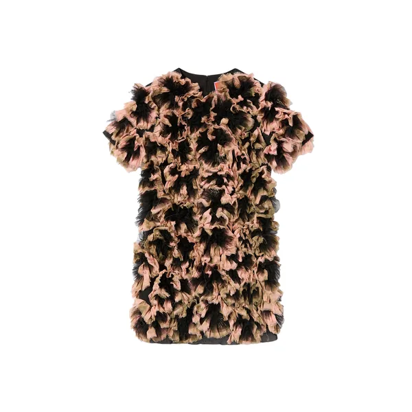 Mini Swing Dress in Multicolor Black