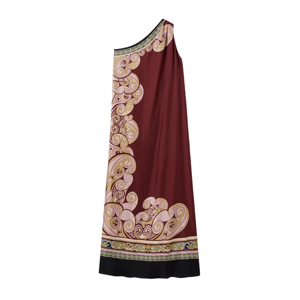 Roy Dress in Kells Swirl Placée Burgundy