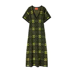 La Double J Sole Star Dress in Multicolor Green & Yellow