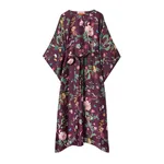 La Double J Square Kaftan in Zooflora Burgundy