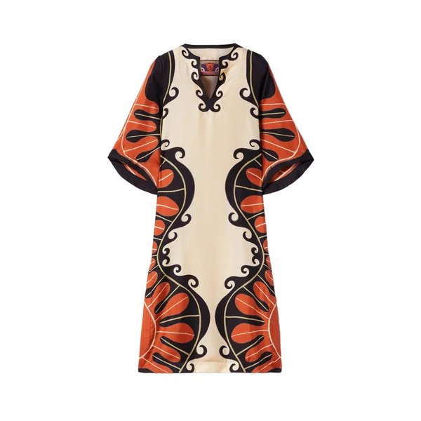 The Kaftan in Pacific Placée Dark Orange