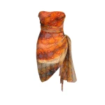 LaQuan Smith asymmetrical strapless mini dress with neck tie