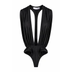 LaQuan Smith bodysuit with plunge neckline and cutout detail