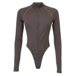 LaQuan Smith long sleeve bodysuit with top stitching