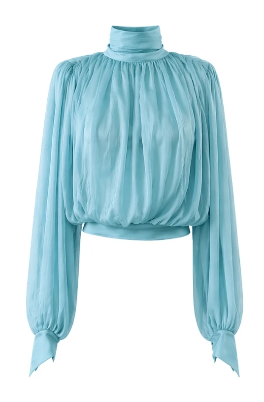 LaQuan Smith tops Signature Tops LaQuan Smith long sleeve top with scarf detail