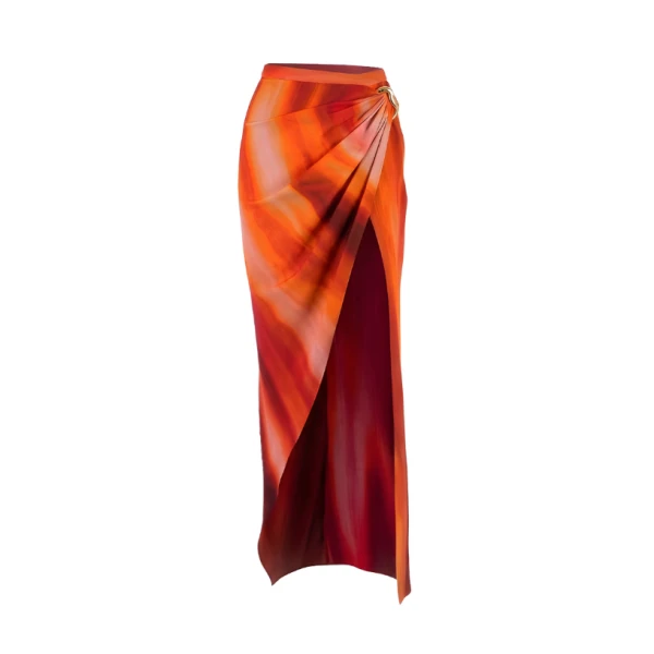 LaQuan Smith maxi skirt with slit detail