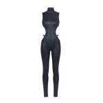 LaQuan Smith mock neck jumpsuit with cutout detail
