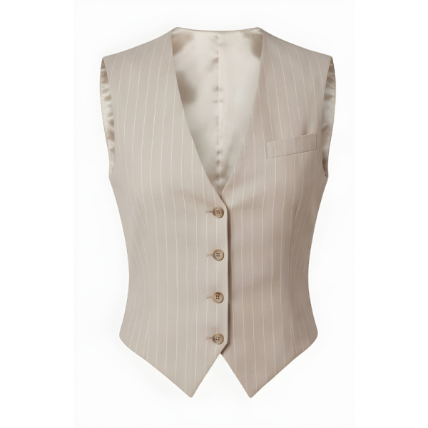 LaQuan Smith Vest in Champagne Pinstripe