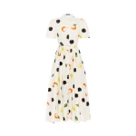 Bianca Short Sleeve Midi Dress in Citrus Spots