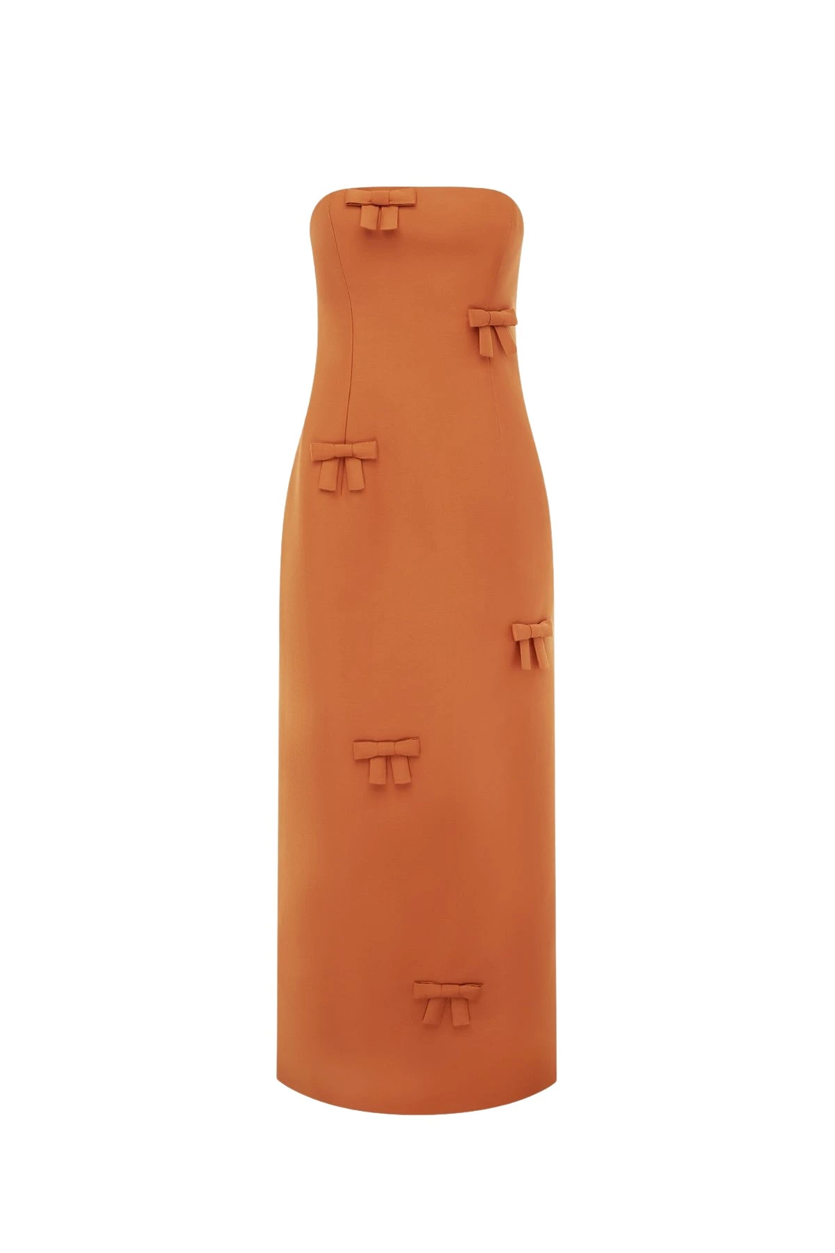 Leo-Lin-Rayna-Bow-Bustier-Maxi-Dress-in-Ochre-689751_nobg Rayna Bow Bustier Maxi Dress in Ochre - Image 1