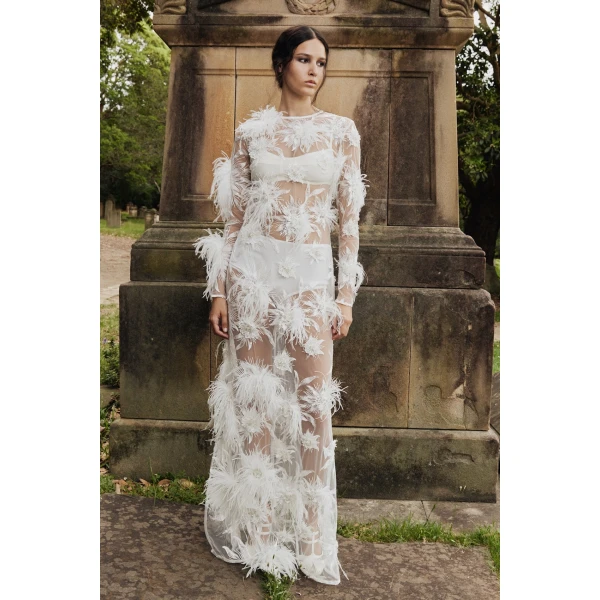 Macgraw Birdy Dress in Ivory, view 3