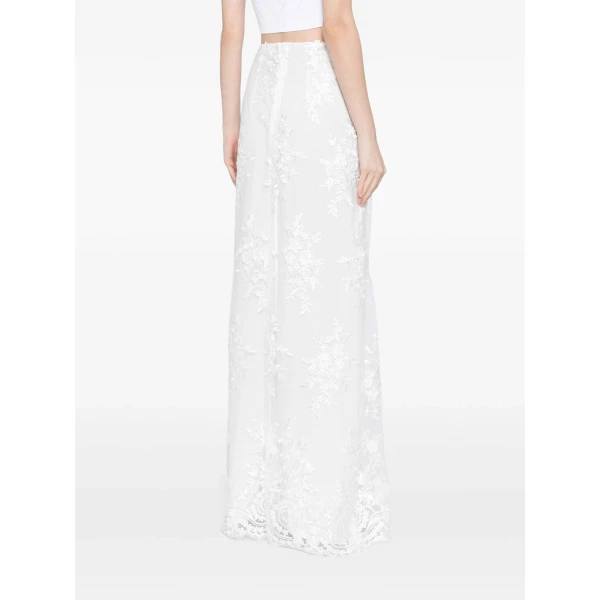 Macgraw Calligraphy Skirt in White Lace, view 5