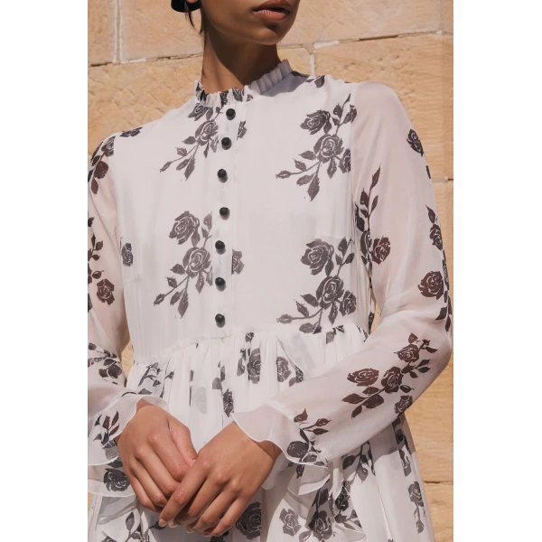 Macgraw Celestial Dress in Rose Print, view 4