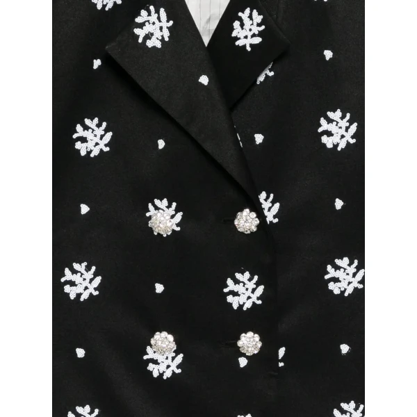 Macgraw Circa 72 Blazer in Black & White Floral Embroidery, view 4