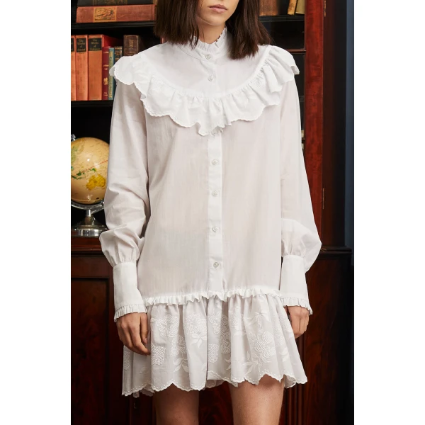 Macgraw Fable Cotton Dress in White, view 3