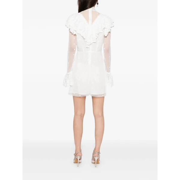 Macgraw Friday Mini Dress in Ivory Tulle lace, view 6