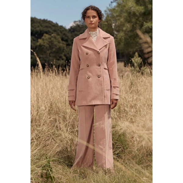 Macgraw Historical Coat in Pink Corduroy, view 2