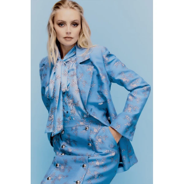 Macgraw Illumination Blouse in Blue Floral print, view 4