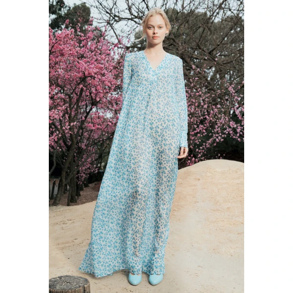 Macgraw Jardin Dress in Blue Print, view 2