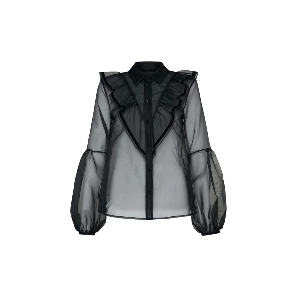 macgraw love bird sheer blouse