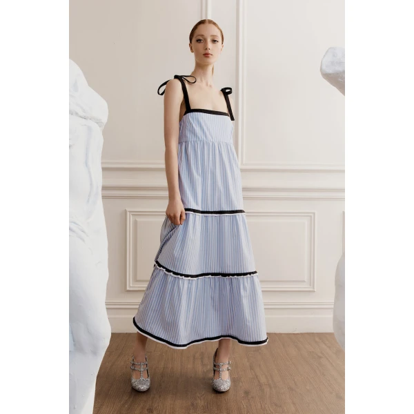 Macgraw Lulu Dress in Blue stripe, view 2