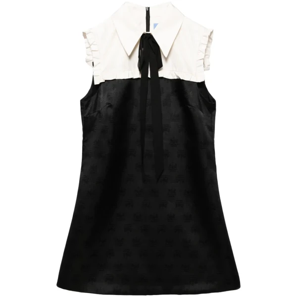 Misconduct Mini Dress in black crest jacquard